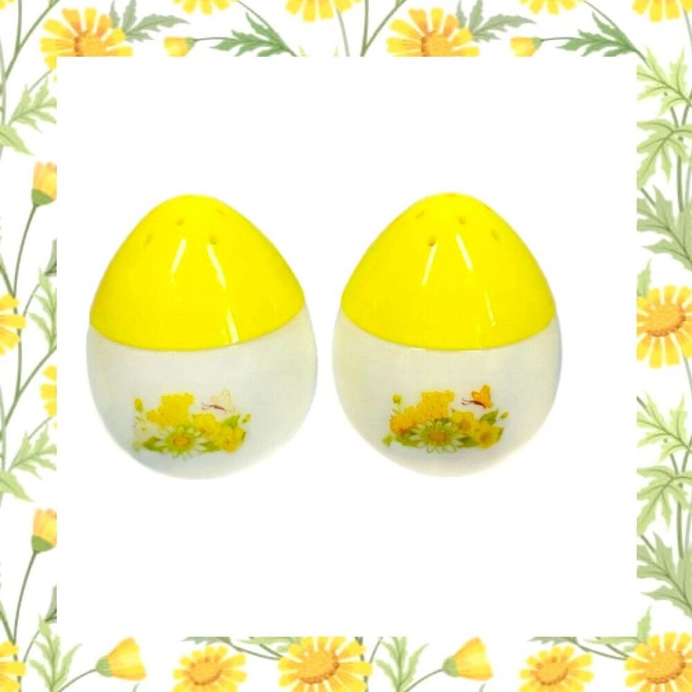 Vintage Avon Sachet Set Buttercup Salt and Pepper Shakers Yellow, Floral
